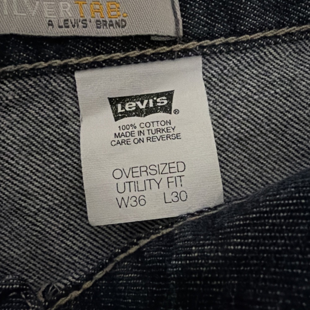 Levi's Silvertab Oversized Utility Fit Jeans Size 36x30(27) Baggy Y2K Vintage - Picture 8 of 12